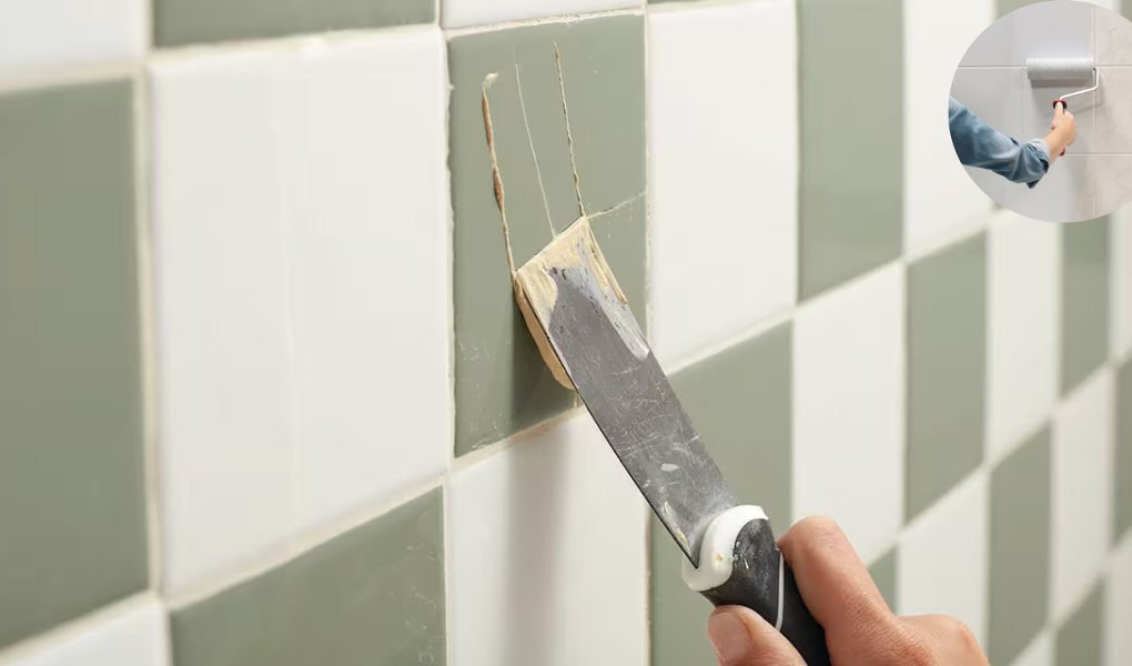 how to paint home kitchen wall tiles