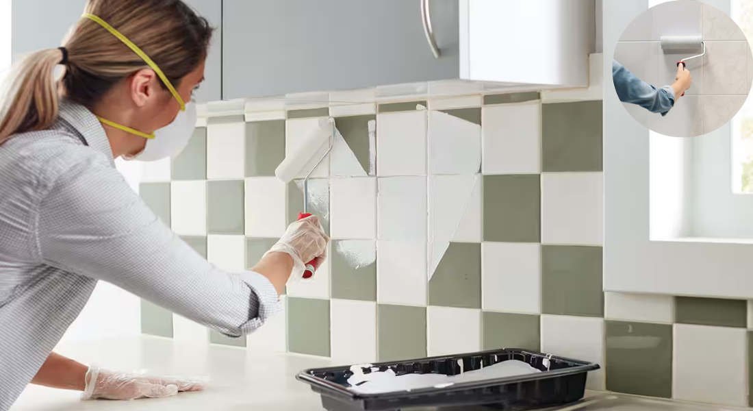 how to paint home kitchen wall tiles