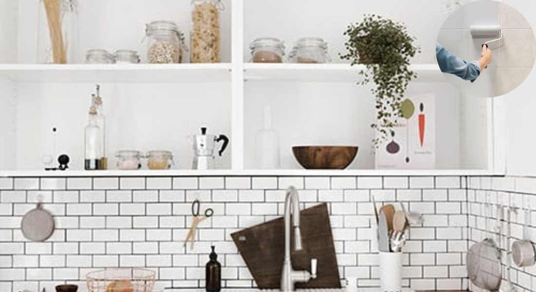 how to paint home kitchen wall tiles