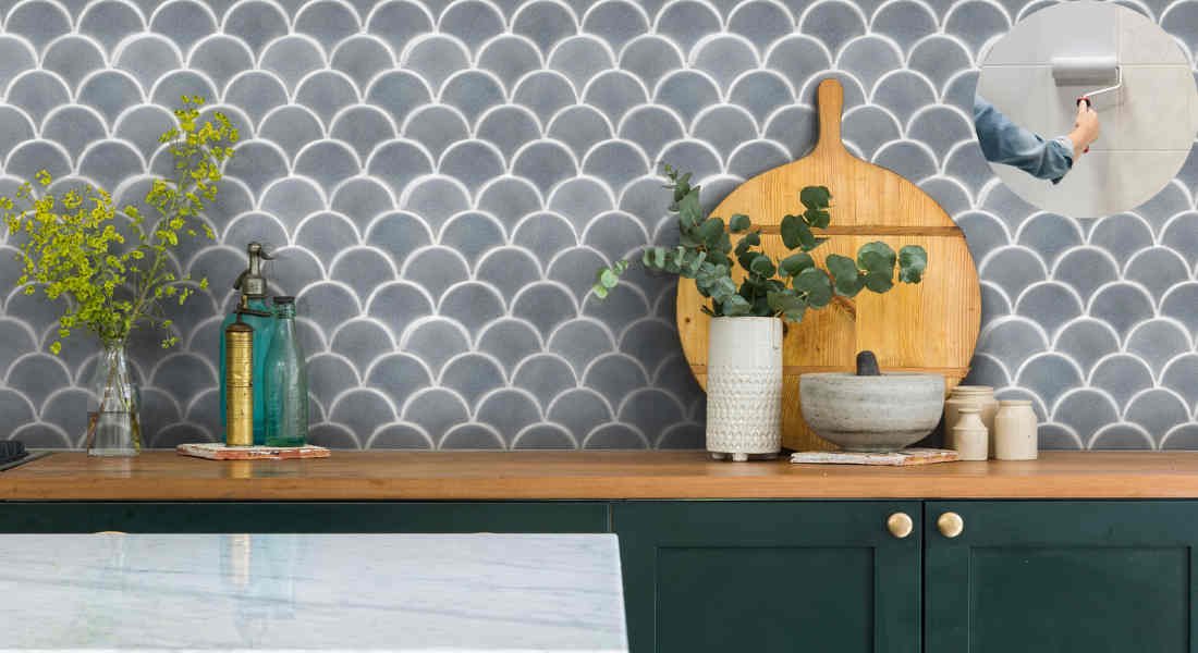 how to paint home kitchen wall tiles