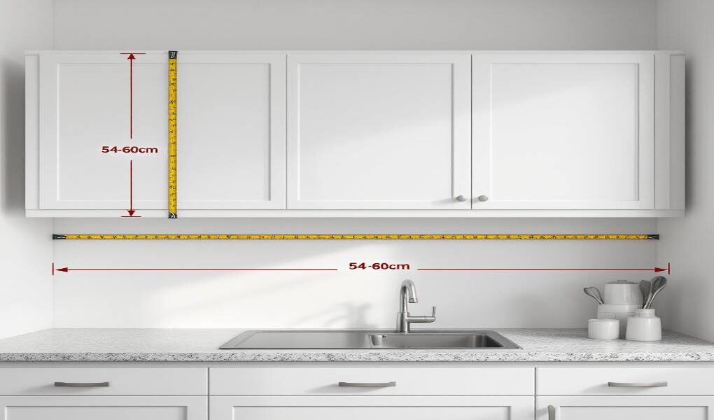 how high should home kitchen wall units be from worktop