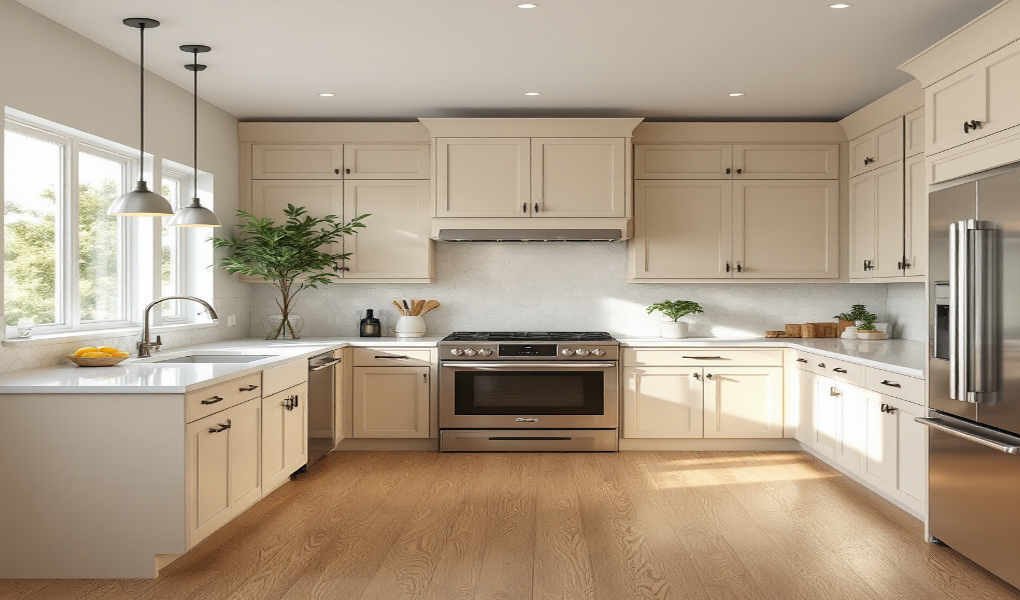 cream home kitchen cabinets what colour walls