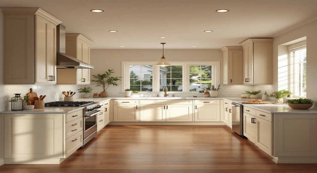 cream home kitchen cabinets what colour walls