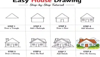 Easy Beautiful House Drawing: