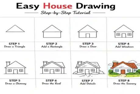 Easy Beautiful House Drawing:
