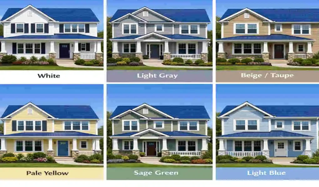 blue roof what color to paint house