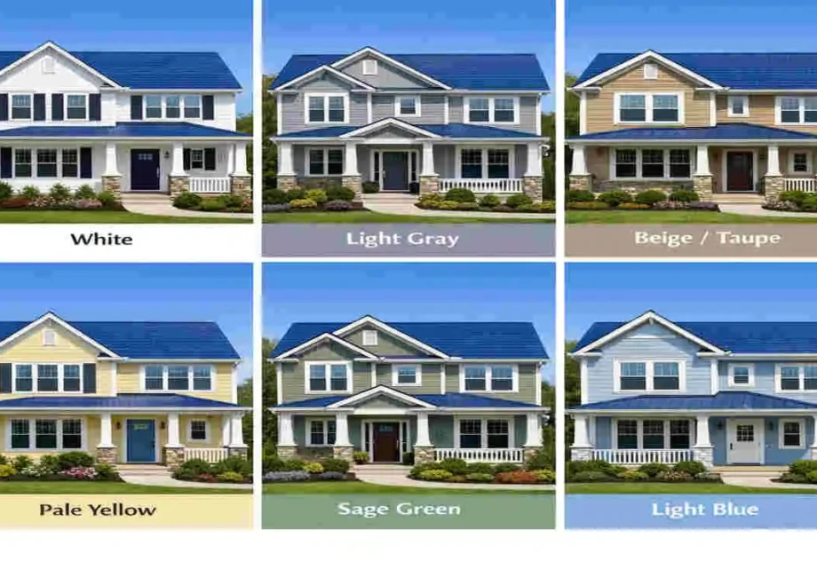blue roof what color to paint house