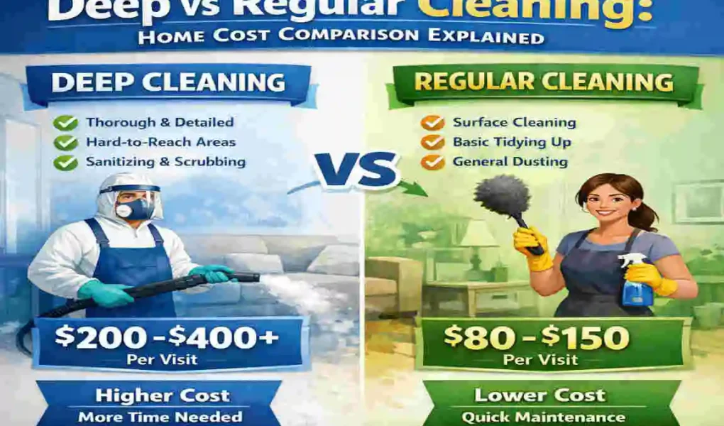 Deep cleaning vs regular cleaning house cost