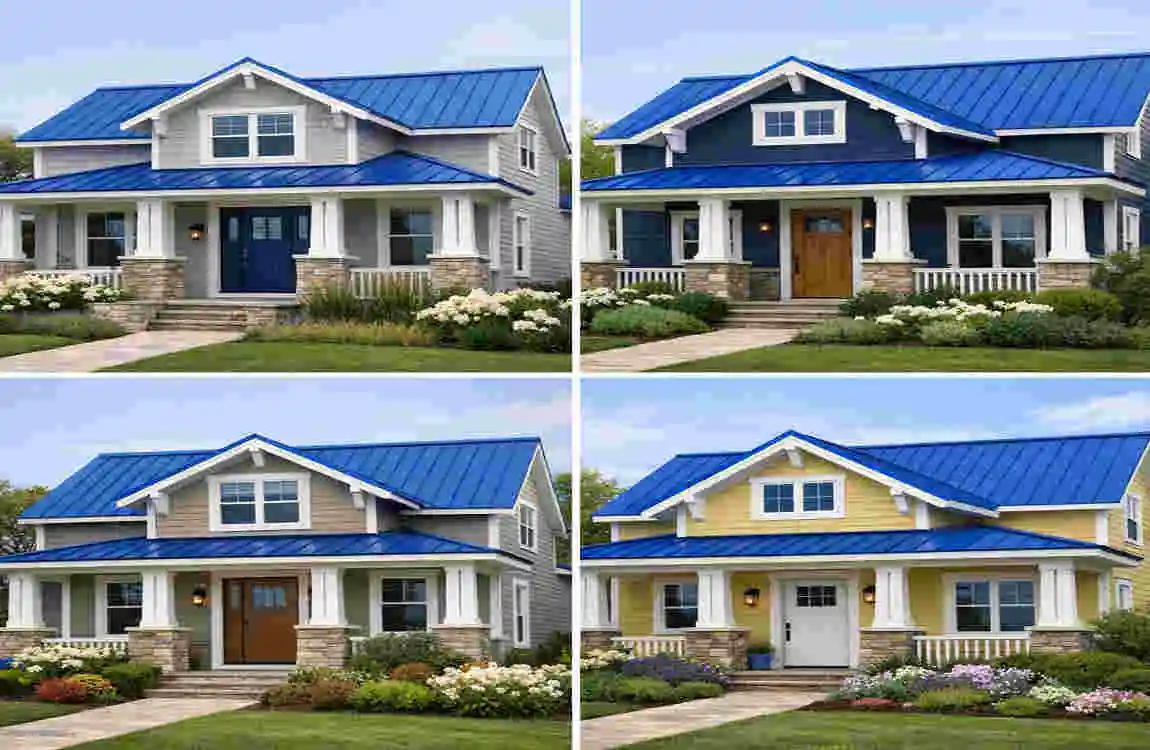 blue roof what color to paint house