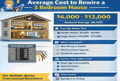 how much does it cost to rewire a 3 bedroom house