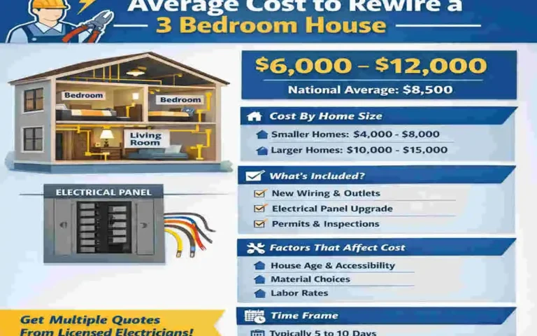 how much does it cost to rewire a 3 bedroom house