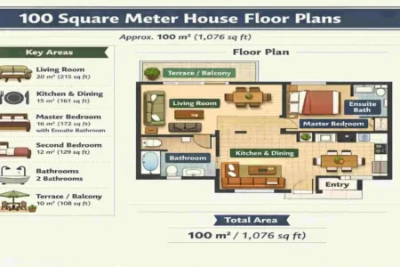 how big is 100 square meters house