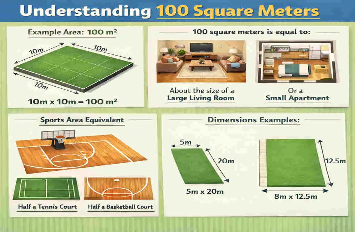 how big is 100 square meters house