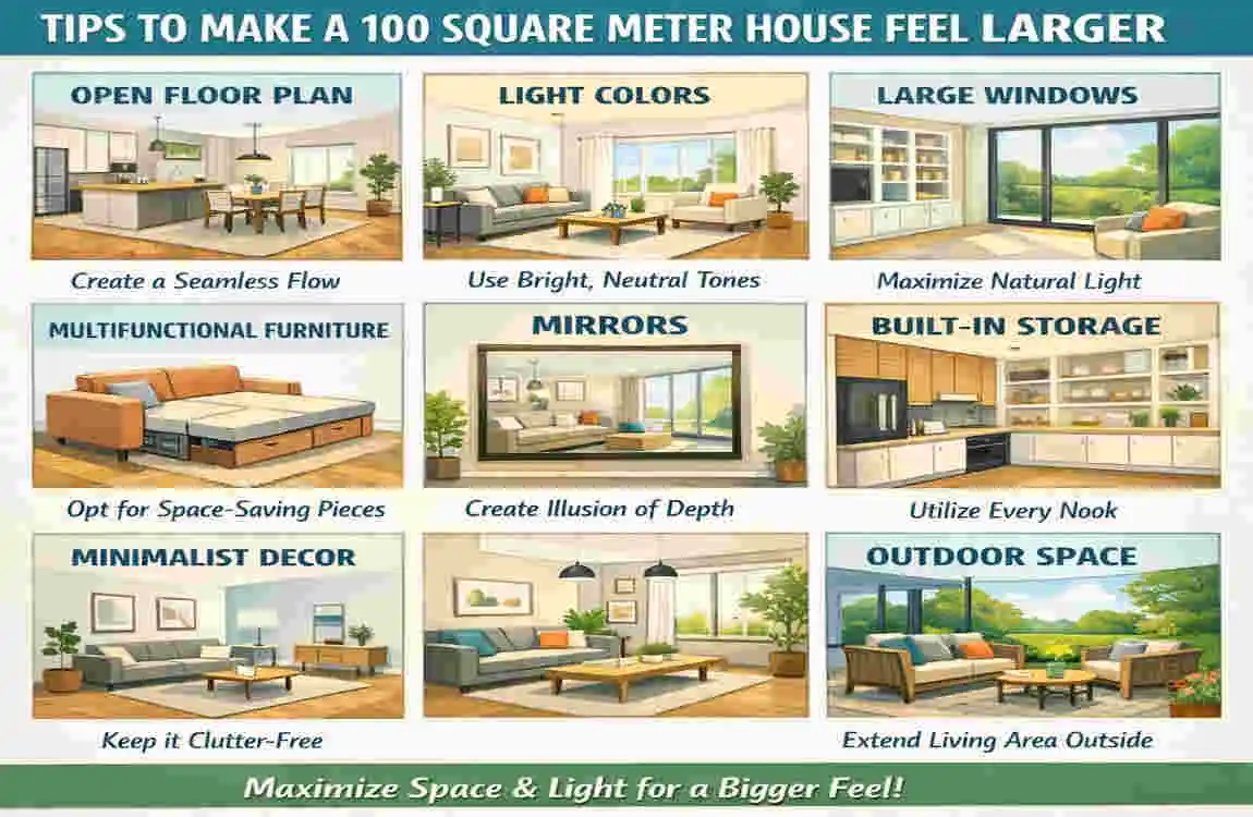 how big is 100 square meters house