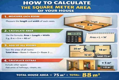 how to calculate square meter of a house