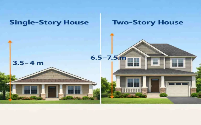 how high is a house in metres