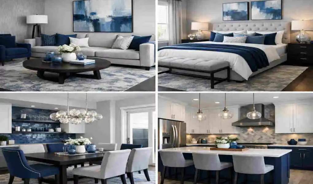 blue and gray home decoration