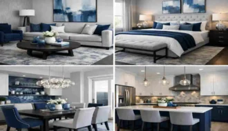 blue and gray home decoration