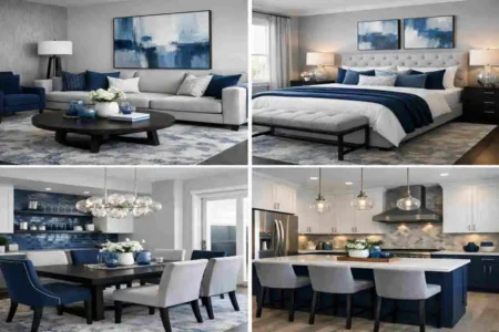 blue and gray home decoration