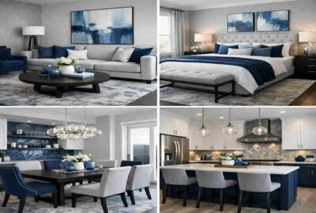 blue and gray home decoration