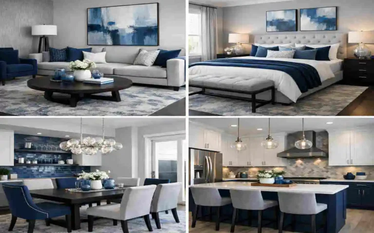 blue and gray home decoration