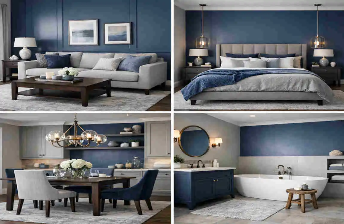 blue and gray home decoration
