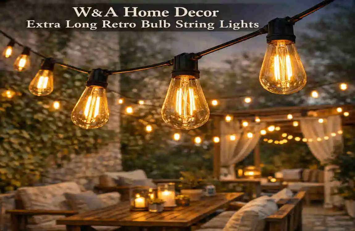 W&A Home Decor Extra Long Retro Bulb String Lights