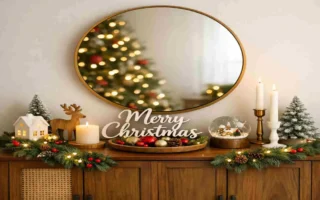 credenza christmas decorations