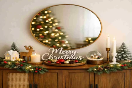 credenza christmas decorations