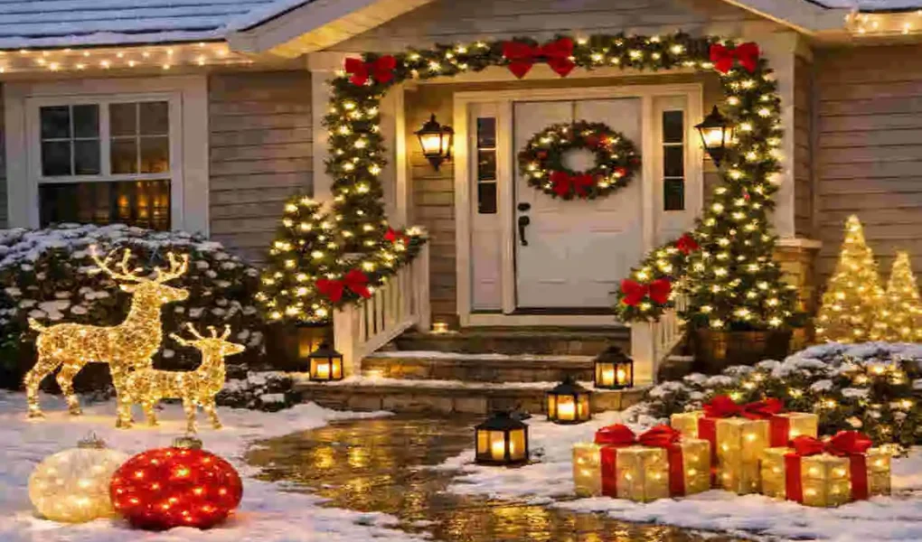 outdoor christmas decorations at home