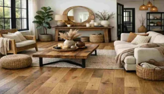 wooden floor home decor idea
