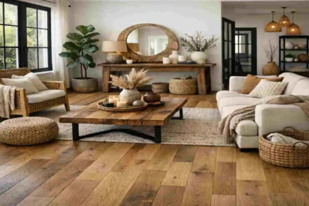 wooden floor home decor idea