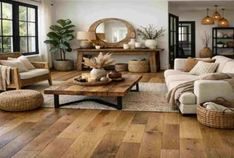 wooden floor home decor idea