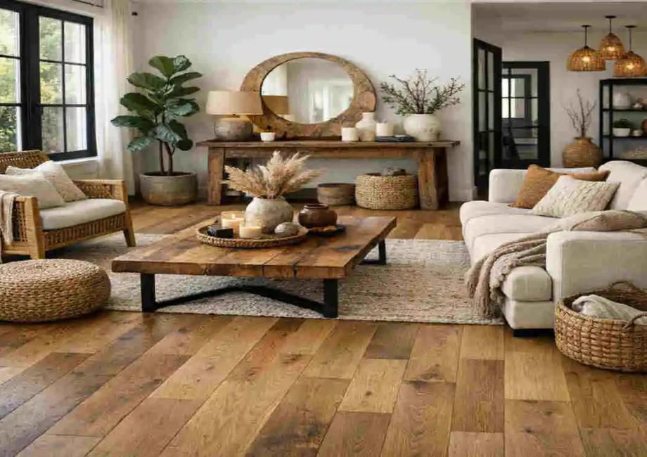 wooden floor home decor idea