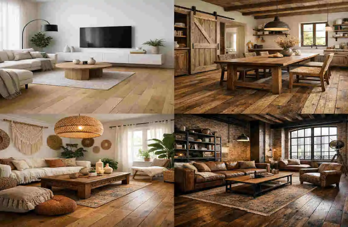 wooden floor home decor idea
