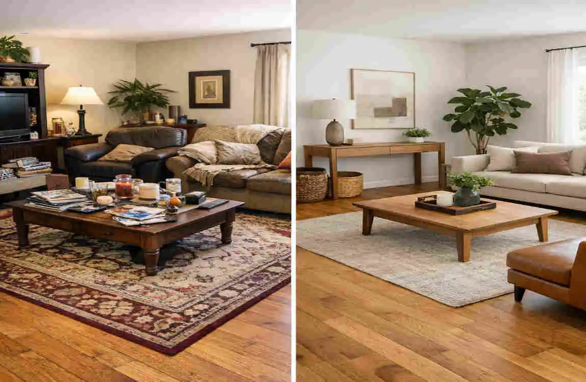 wooden floor home decor idea